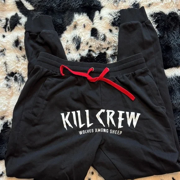 Kill Crew women's Black Joggers with Red Drawstring - Picture 1 of 4